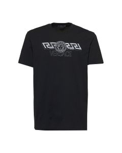 Black Jersey T-shirt With Logo Print