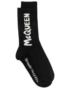 Alexander McQueen Graffiti Logo-Intarsia Knitted Socks