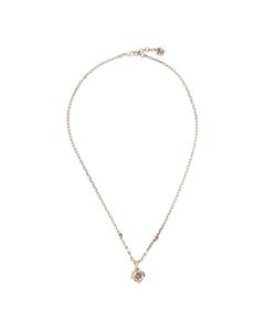 Alexander Mcqueen Woman's Brass Necklace With Logo Pendant