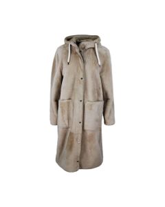 Reversible Coat In Soft Shearling With Hood