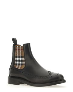 Burberry Vintage Check Round-Toe Chelsea Boots