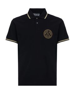 Versace Jeans Couture Piquet Polo Shirt With Embroidered V