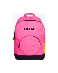 Bagpack Unisex Neon Pink Nylon Backpack With Embossed Smile