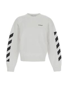 Off-White Diagonal Helvetica Long-Sleeved Sweatshirt