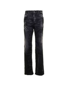 D-squared2 Woman's Black Denim Roadie Jeans With Ripped Details