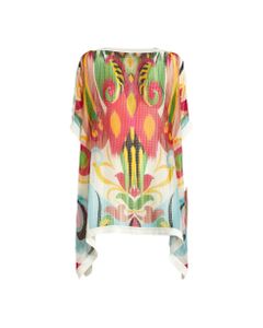 Multicolor Silk Abstract-print Blouse