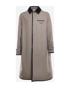 Technical Fabric Coat With Contrasting Logo Print