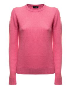 Theory Long-Sleeve Round-Neck Ribbed Sweater