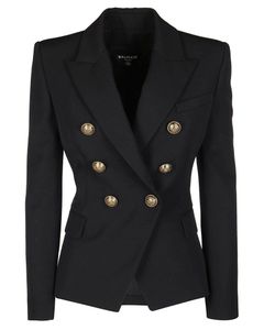 Balmain Notched Lapel 6 Button Double-Breasted Blazer