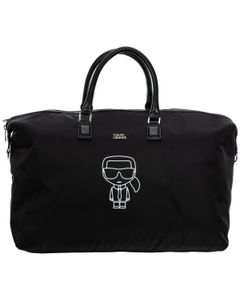 Karl Lagerfeld Logo Detail Two-Way Zip Duffle Bag