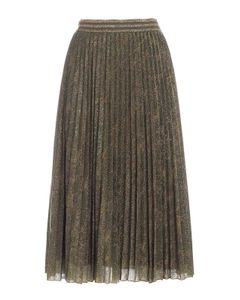 Pleated skirt in green gold