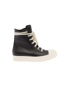 Rick Owens Woman's Black Leather Sneakers With Laces