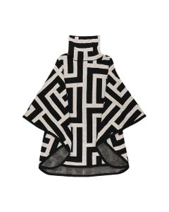 Knitted Poncho With Monogram