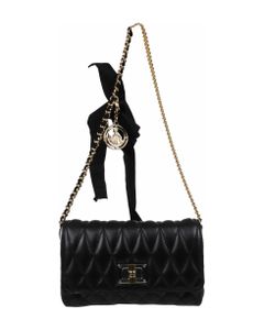 Lanvin Black Quilted Wallet On Chain