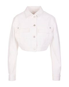 Woman Givenchy 4g Crop Jacket In White Denim