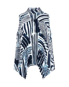 TWINSET Graphic-Print Pleated Sleeveless Blouse