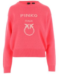 Pinko Logo Intarsia Crewneck Sweater