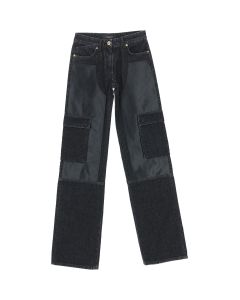 Versace Panelled Wide-Leg Logo Patch Jeans