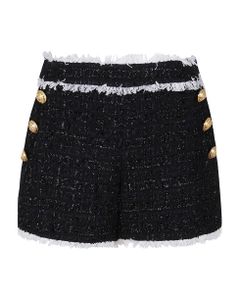 6 Btn Tweed Shorts
