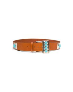 Brown Leather Belt With Studs