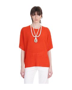T-shirt In Orange Silk