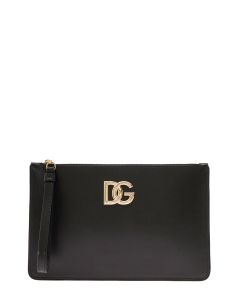 Dolce & Gabbana Logo Plaque Zipped Clutch Bag