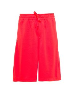 Dcole & Gabbana Man's Red Jersey Bermuda Shorts With Logo