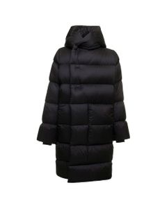 Rick Owens Woman's Black Quilted Nylon Long Down Jacket