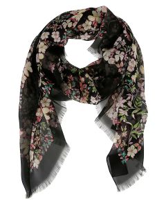 Etro Floral Printed Frayed Edge Scarf