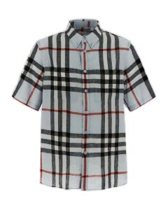 Burberry Checked Pattern Short-Sleeved Shirt