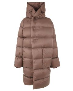 Rick Owens Quilted Long Hooded Jacket