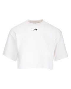 Off-White Off Logo Detailed Cropped T-Shirt