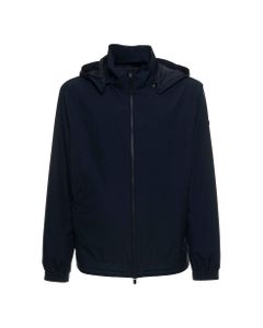 Blue Nylon Jacket With Zip