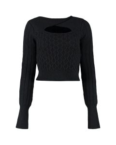 Pinko Cut-Out Detailed Ribbed Knit Top