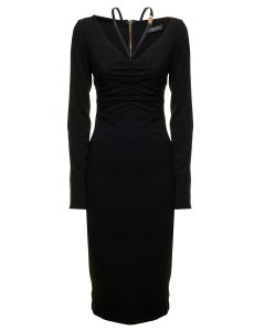 Versace V-Neck Long Sleeved Dress