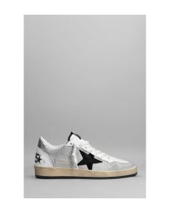 Ball Star Sneakers In White Leather And Fabric
