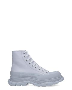 Alexander McQueen Logo Embossed Lace-Up Boots