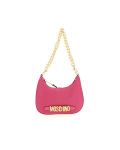 Moschino Logo Plaque Chain-Linked Shoulder Bag