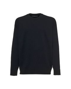 Black Wool Blend Sweater With Logo