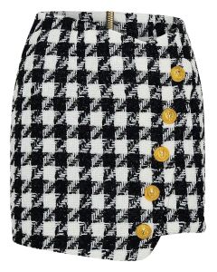 Balmain Buttoned Tweed Mini Skirt
