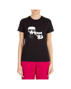 Karl Lagerfeld Ikonik Karl and Choupette Printed T-Shirt