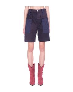 Kalerna Shorts In Blue Cotton And Linen
