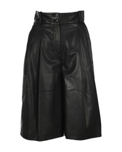 High-waisted Leather Culottes