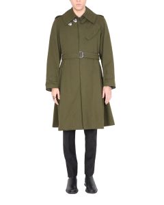 Alexander McQueen Illustration-Printed Belted Trench Coat