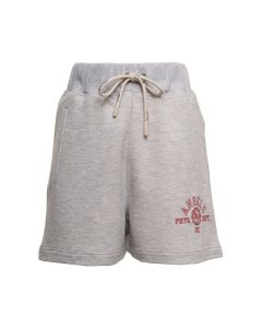 Palm Angels Woman's Grey Jersey Shorts With College Print