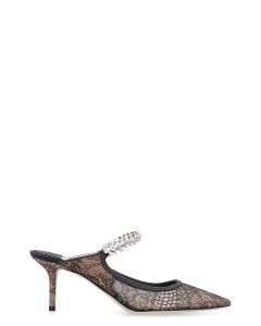 Jimmy Choo Bing Pointed Toe Lace Mules