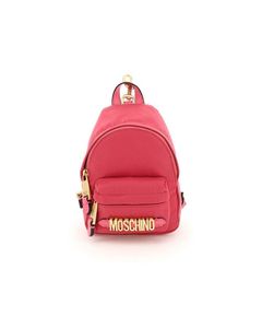 Moschino Logo Plaque Zip-Up Mini Backpack