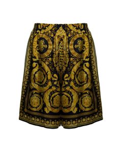 Versace Woman's Silk Baroque Printed Shorts