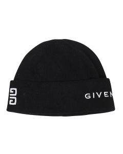 Givenchy Logo Embroidered Ribbed Beanie