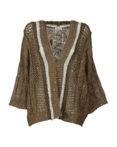 Perforated Knit Cardigan